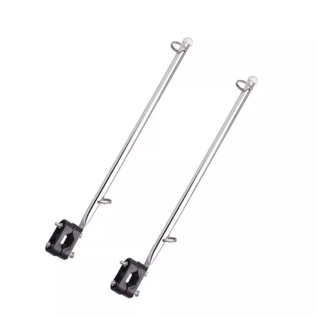 Amarine Made 2 PCS Boat Yacht Marine Flag Pole Rail Mount Boat Pulpit Staff US