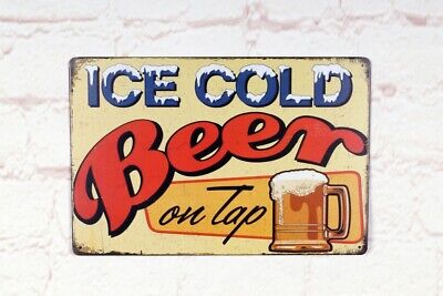 Antique Ice Cold Beer signs Vintage Metal Tin Signs Bar Home Pub Wall Decor