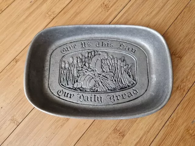 Give Us This Day Our Daily Bread Dish Pewter USA Wilton Columbia Change/Key Dish