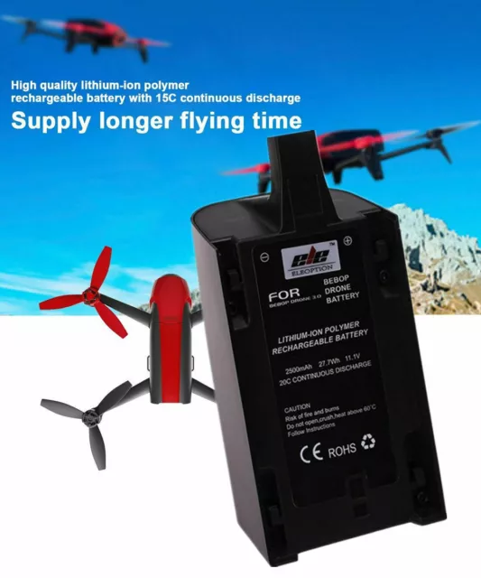 2er 11.1V 2500mAh Akku Hochleistungsbatterie Battery für Parrot Bebop Drone 3.0 2