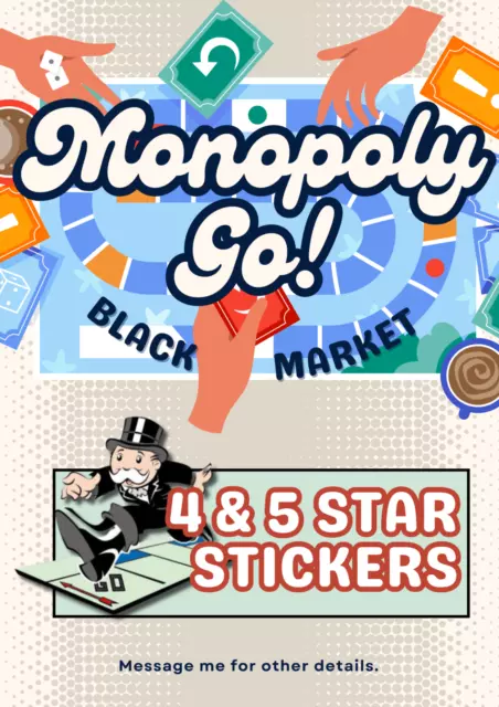 Monopoly GO 4/5 Star ⭐ Sticker Card ⚡FAST DELIVERY⚡ (Read Description)