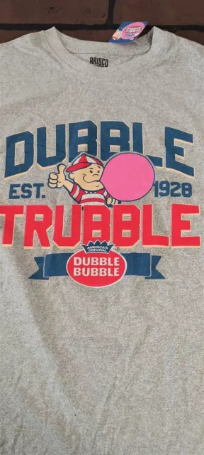 DUBBLE TRUBBLE Bubble Gum w/ Pud-2019 Gray T-shirt ~Licensed /Never Worn~ M L XL