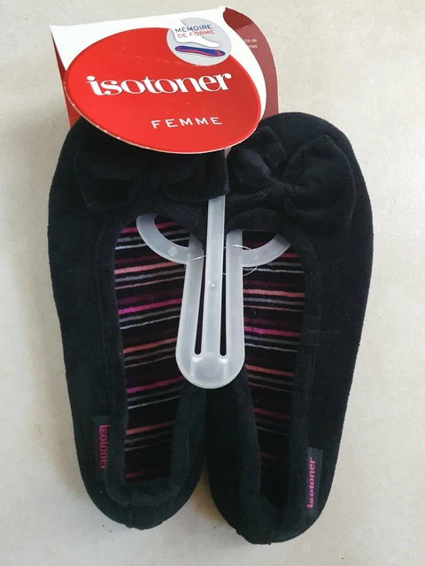 Chaussons à Mémoire De Forme Isotoner En Coton Bio - Pointure 39, Multicolore - Neufs Avec étiquettes (prix D'origine 21,99€)