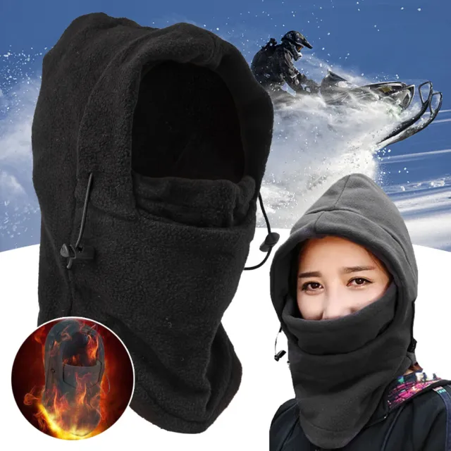 Winter Thermal Fleece Balaclava Scarf Ski Face Mask Neck Warmer Snood Hood Hat ~