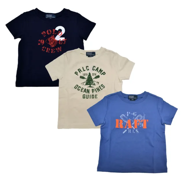 Polo Ralph Lauren Infant Boys T-Shirt Graphic Logo Crew Neck Short Sleeve New