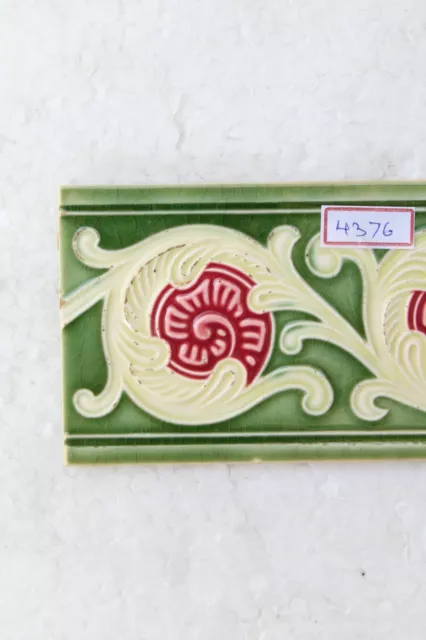 Japan antique art nouveau vintage majolica border tile c1900 Decorative NH4376 2
