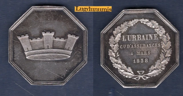 Jeton D'assurance En Argent 1879 - Compagnie Générale D'Assurances Remoise, XIXe Siècle