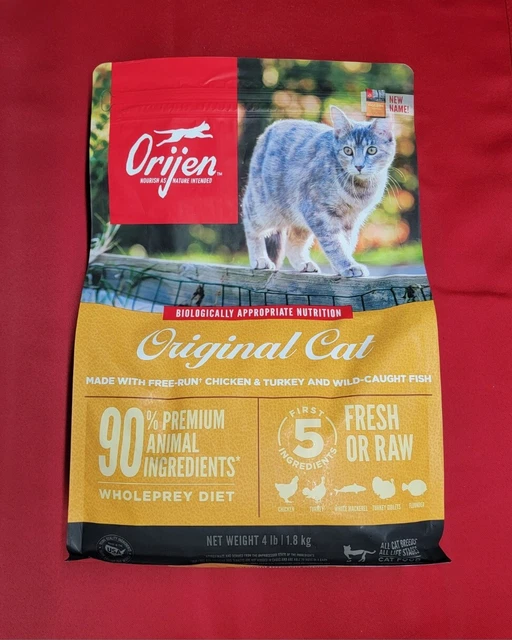 ORIJEN 4 lb. Dry Original Cat Food 90% Premium Animal Ingredients - NEW