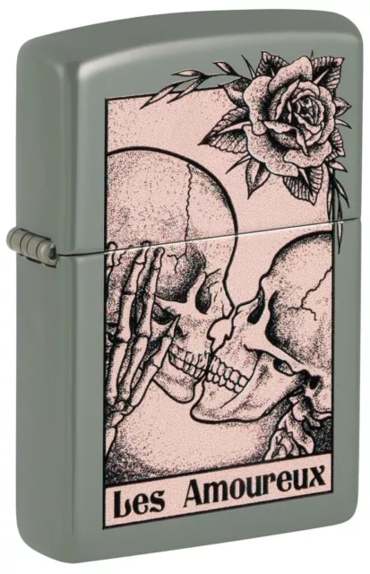 Zippo Windproof Lighter with The Lovers, Death Kiss Design, 48594, New In Box
