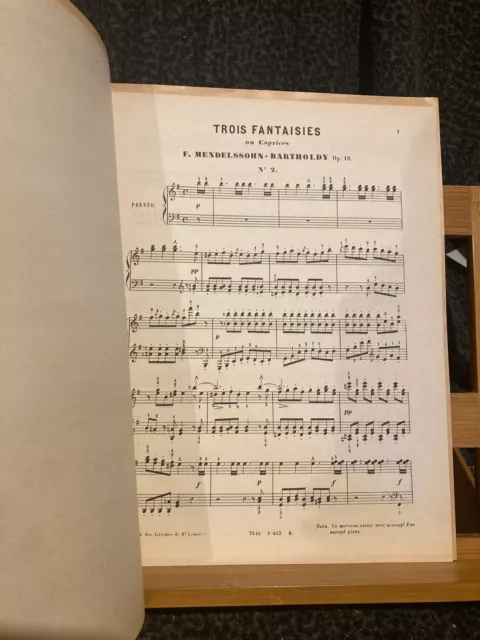 F. Mendelssohn Fantaisie pour piano opus 16 n°2 partition éditions Lemoine n°453