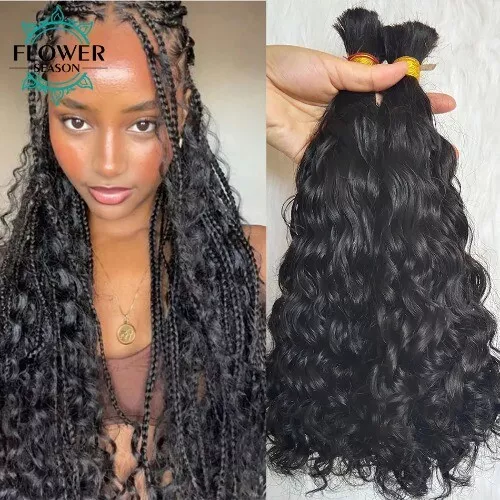 Bulk Hair Braiding Human Hair Loose Wave Braids Hair Double Drawn Full End Bulk