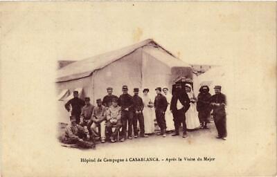 CPA AK CASABLANCA Hopital de Campagne Apres la visite du Major MAROC (700613)