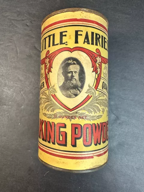 Vintage Little Fairies Baking Powder Can Lincoln Chemical Works