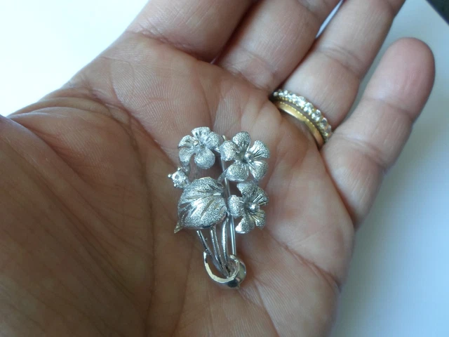 Broche Art Déco En Argent Massif Signée René Delavan - Vintage Vers 1930