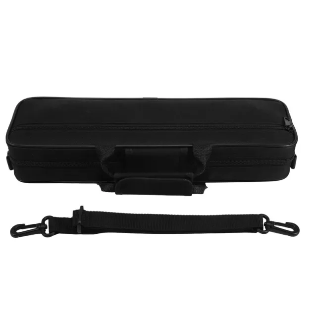 Nylon Padded Flute Bag Carry Case Cover Shoulder Strap 39x7x11cm Black P1H6
