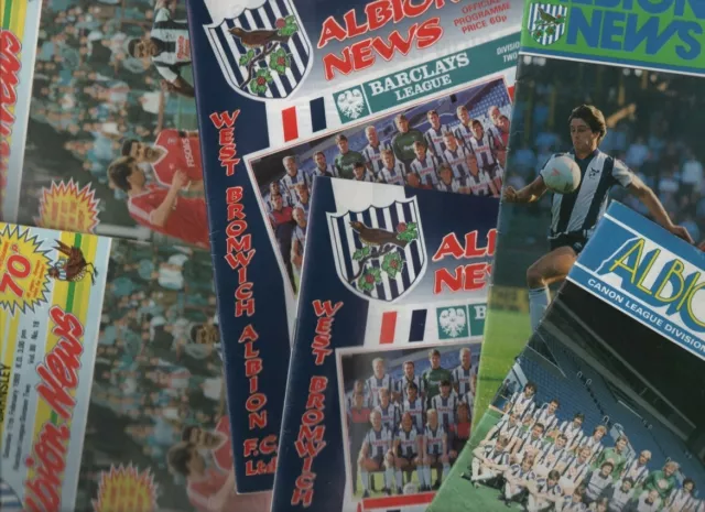 West Bromwich Albion Brom WBA HOME & AWAY 1985/86 1986/87 1987/88 1988/89