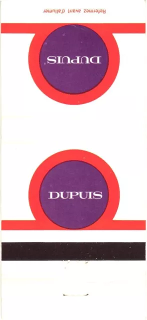 Montreal Trois-Rivières Quebec Canada Dupuis Vintage Matchbook Cover