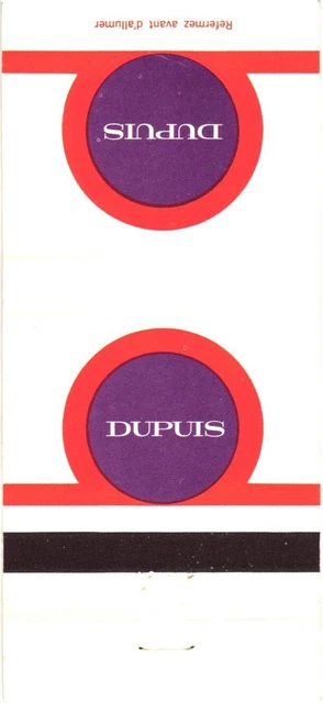 Montreal Trois-Rivières Quebec Canada Dupuis Vintage Matchbook Cover