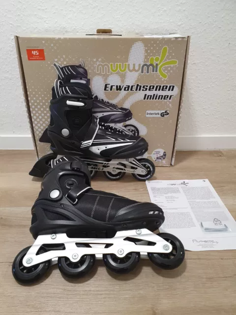 muuwmi Inline Skates Inliner Verstellbar Gr.44,45,46 Herren Damen Erwachsene NEU 3