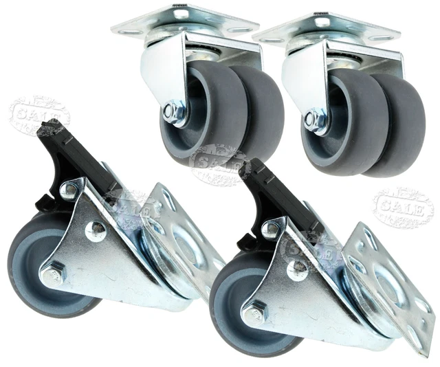 4 piezas nuevo RODILLO DE DIRECCIÓN DOBLE 50MM RODILLO DE TRANSPORTE 400 KG RODILLO DE GOMA RODILLO DE MUEBLES