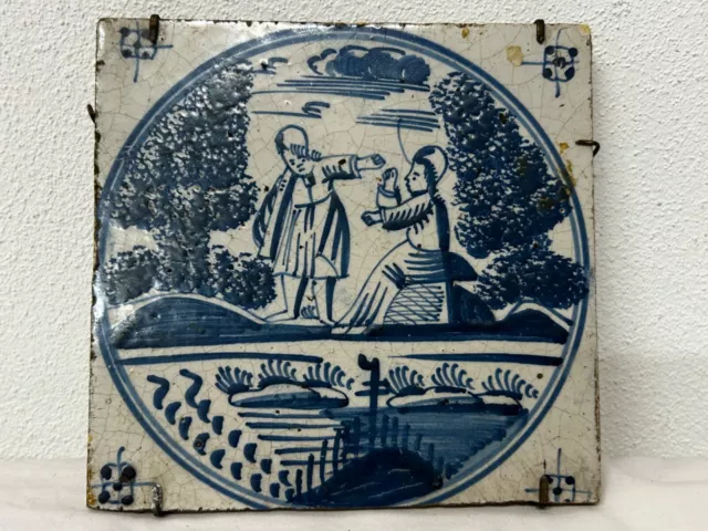 Antica Blue Delft Holland tegel tile piastrella mattonella fiamminga 1700 XVIII