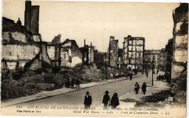 Carte Postale Ancienne Armentières (59) - Hôtel Des Postes En Ruines - Guerre 14-18
