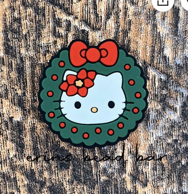 Bolígrafos con cuentas focales de silicona hágalo usted mismo corona de Navidad Hello Kitty 3 piezas