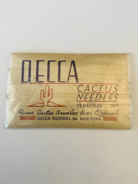 1940s Decca Genuine Cactus Needles Phonograph Record Player NEW - RARE