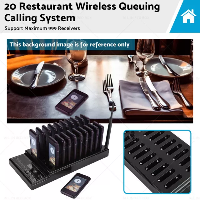20 Restaurant Coaster Pager Guest Call Wireless Paging Queuing Calling System
