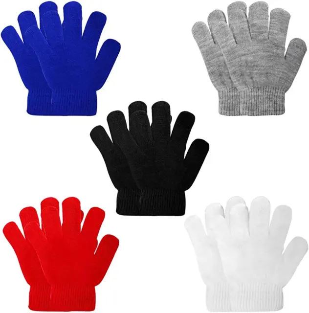 3-24 Pairs Kids Gloves Knit Gloves for Kids Winter Gloves White Kids Gloves Fing