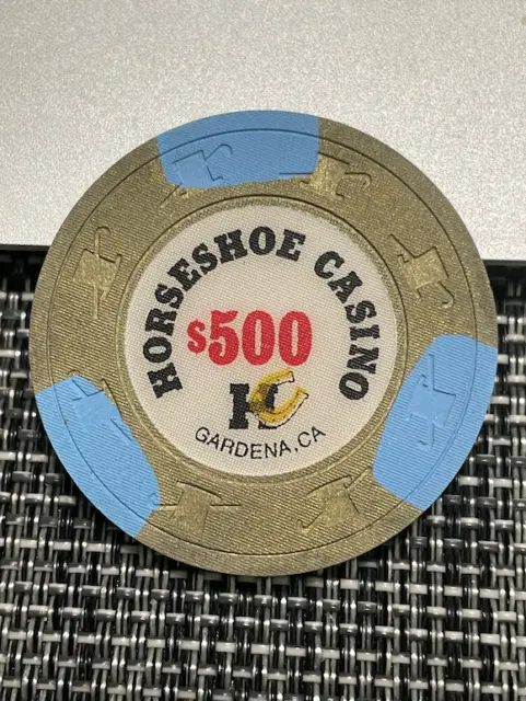 (New) $500 Horseshoe Casino Poker Chip Gardena California Gambling Trade Token