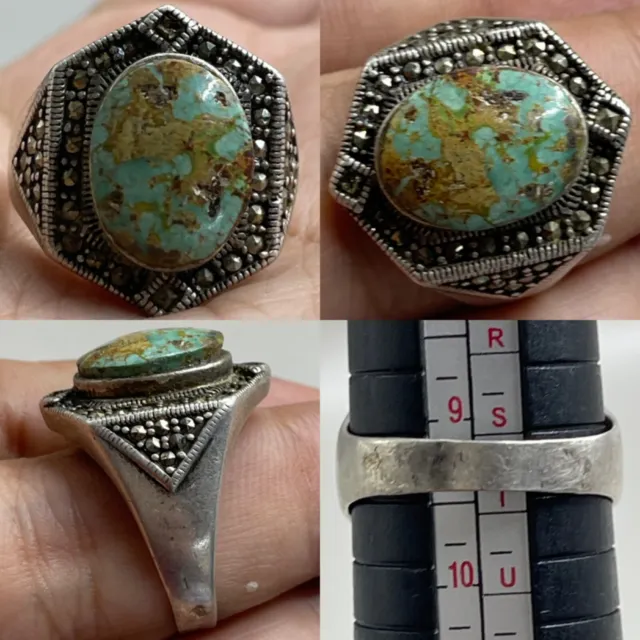 Wonderful Nishapur natural turquoise old Silver unique Ring