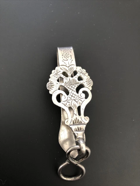 Ancienne Chaîne Châtelaine De Montre à Gousset - Bronze Doré Avec Motif Sainte Vierge - Vintage