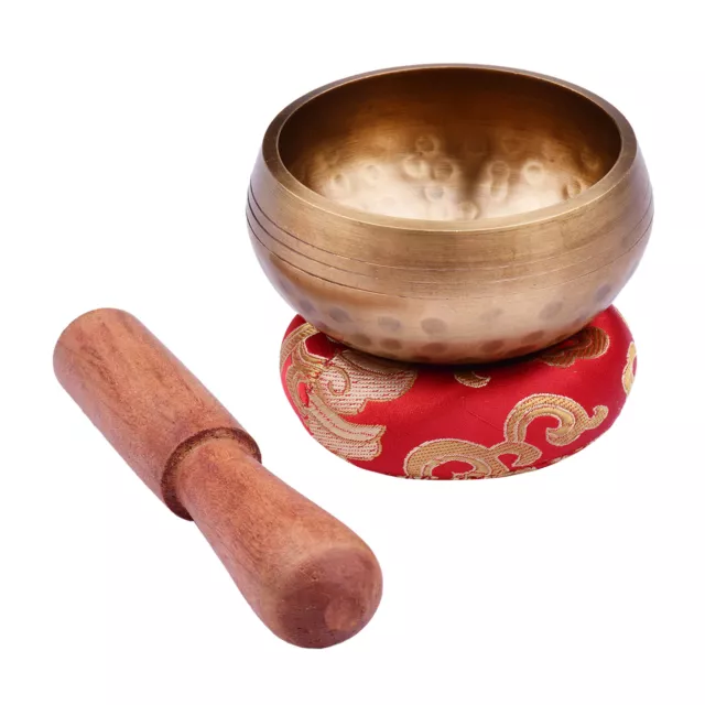 Tibetan Singing Bowl Set with 8cm/3inch Handmade Metal Sound Bowl & I4P4