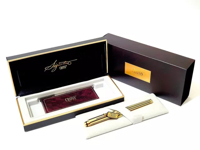 Cross Signature Roller Ball 22 Karat 916 Gold Electroplated um 1990