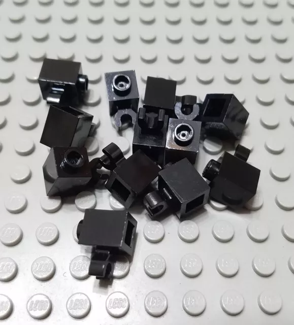 LEGO LOT DE 12 briques noires 1x1 avec clip latéral vertical EUR 2,24 ...