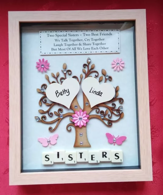 SISTER BIRTHDAY GIFT Picture Frame Personalised Tree Keepsake Christmas Siblings