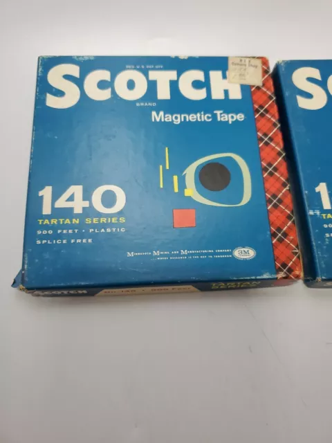 2x Vintage Scotch Magnetic Recording Tape 5" Reel 1/4" x 900 ft. Tartan 140 3