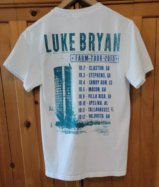 Luke Bryan Farm Tour Concert T-Shirt-Adult Sm-2013-T-Shirt Country Music Great