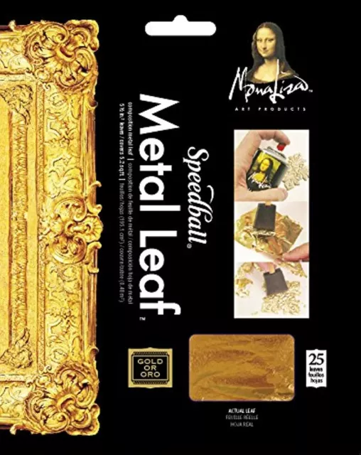 Hoja de metal de composición Speedball Mona Lisa, oro, 25 hojas