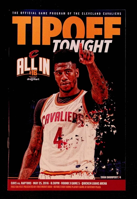 Cleveland Cavaliers Raptors NBA Playoff Game Program 2016 Championship Season