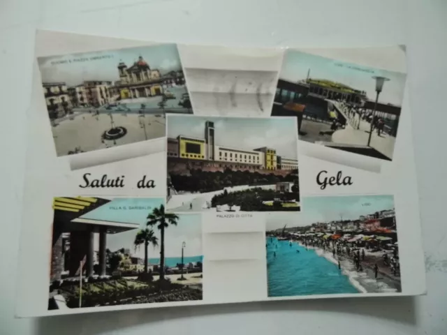 Cartolina Viaggiata "Saluti da Gela" Vedutine 1959