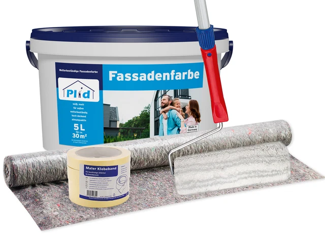 Color de fachada pintura exterior protección contra la intemperie de fachada juego de pintura Plus blanco