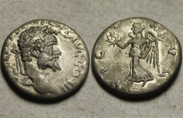 RARE GENUINE ANCIENT Roman coin Septimius Severus Silver denarius ...