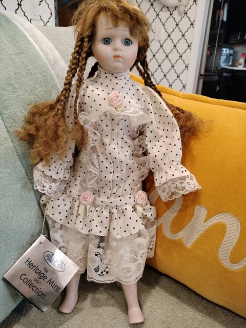 Vintage The Heritage Mint Ltd Collection Porcelain 1989 Doll Tina 16"