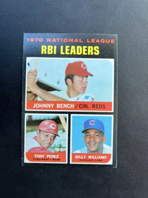 1971 TOPPS #64 JOHNNY BENCH “NL RBI LEADERS” W/PEREZ— CREASE FREE💥*** (wph)
