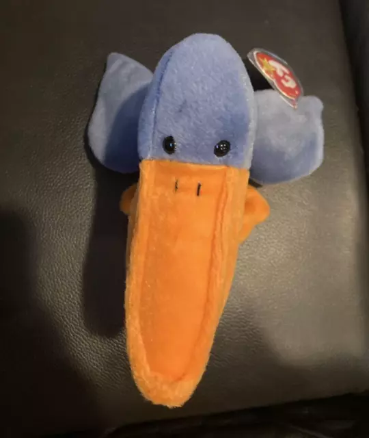 Ty Beanie Babies SCOOP the Pelican Retired Rare with TAG ERRORS