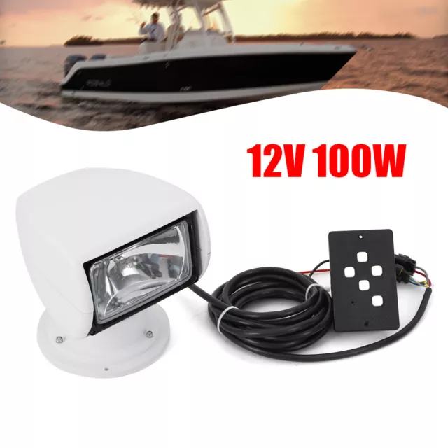 Marine Boat Spotlight Remote Control Searchlight Light Truck Car 12V 100W Bul
