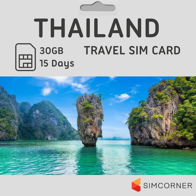CARTE SIM DE Voyage En Thaïlande (30 Go, 15 Jours), Carte SIM Touristique AIS Th EUR 50,85