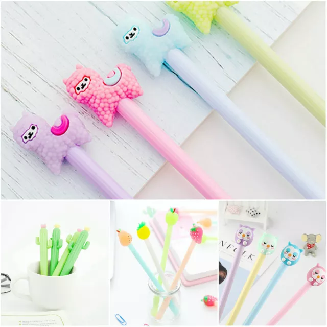 6Pcs Cute Style Gel Pen Ballpoint Stationery Writing Sign Child School Office